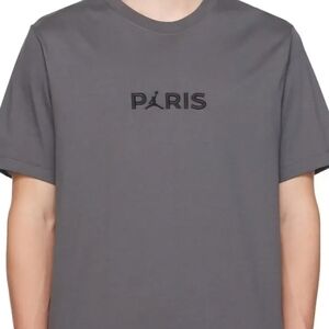 Jordan Paris Men’s Gray T-Shirt Embroidered Logo Streetwear Tee Size M